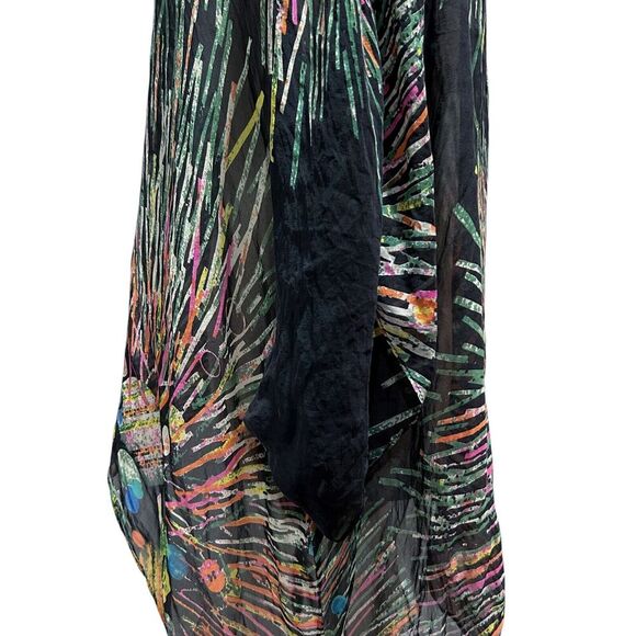 Cocoon House Silk Wearable Art Women's Large / XL Abstract Floral Fireworks - Picture 7 of 11